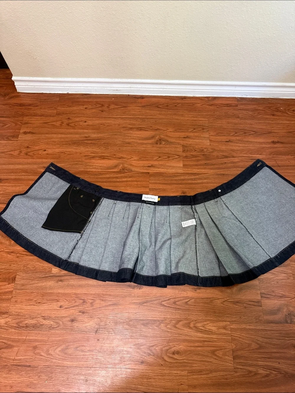 House of Sunny Pleated Denim Skirt